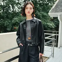 【尚雅专属】MOFAN摩凡秋新款黑色短外套MDW575562