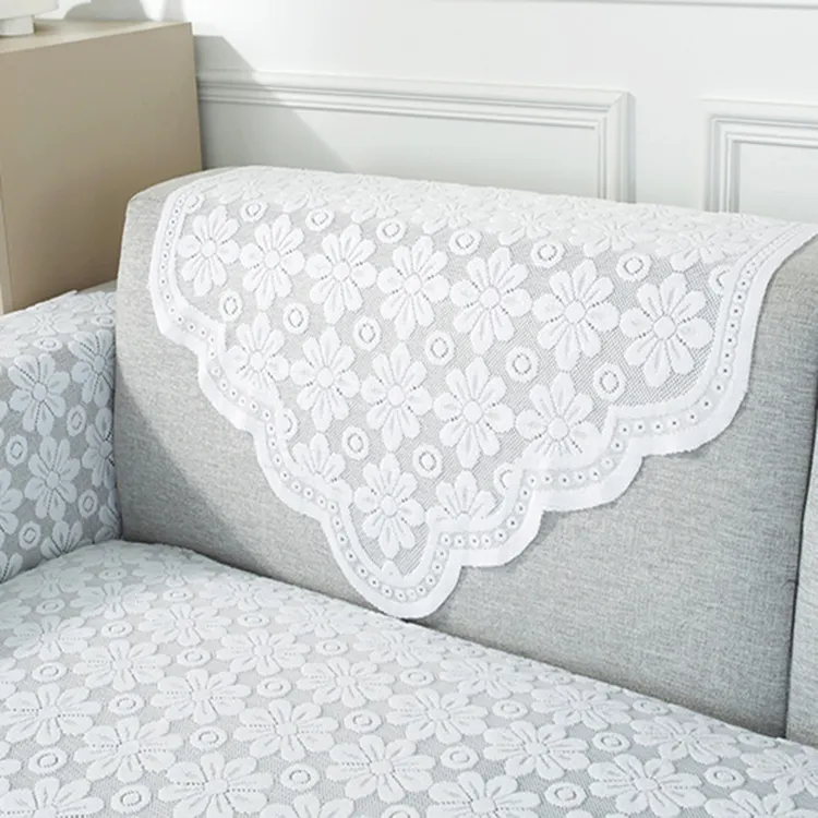 法式沙发盖巾式三角靠背扶手后背巾蕾丝老式沙发坐垫连体防滑纯色