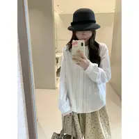 【里约艺术】白色花边精致感长袖衬衫22810#