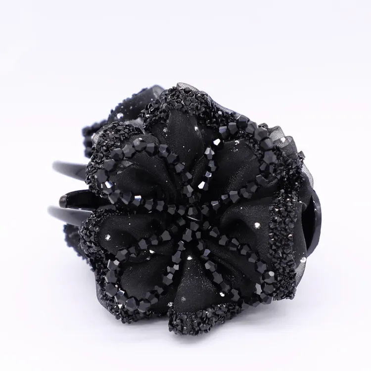 【静香】路易斯巴黎王妃气质百搭时尚花朵丸子夹显发量马尾夹