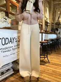 EIA一尧【云朵糯米裤】秋冬保暖加绒休闲裤ins显瘦舒适显高松紧长裤