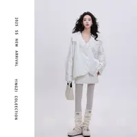 颖子定制【生椰牛乳】冬季休闲宽松保暖长袖棉服简约百搭短裙6752