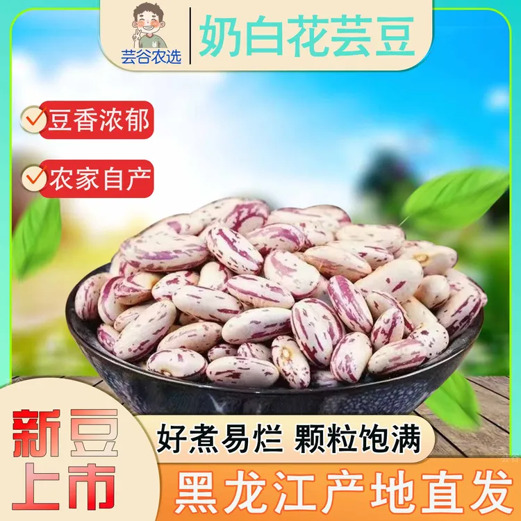 东北奶白花芸豆矮秧不架豆杂粮大碴粥豆包豆馅饭豆海伦大白豆包邮