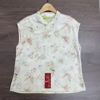 【婷婷】斜襟飞袖提花立领蜻蜓短袖上衣时尚双面可露丽风1241