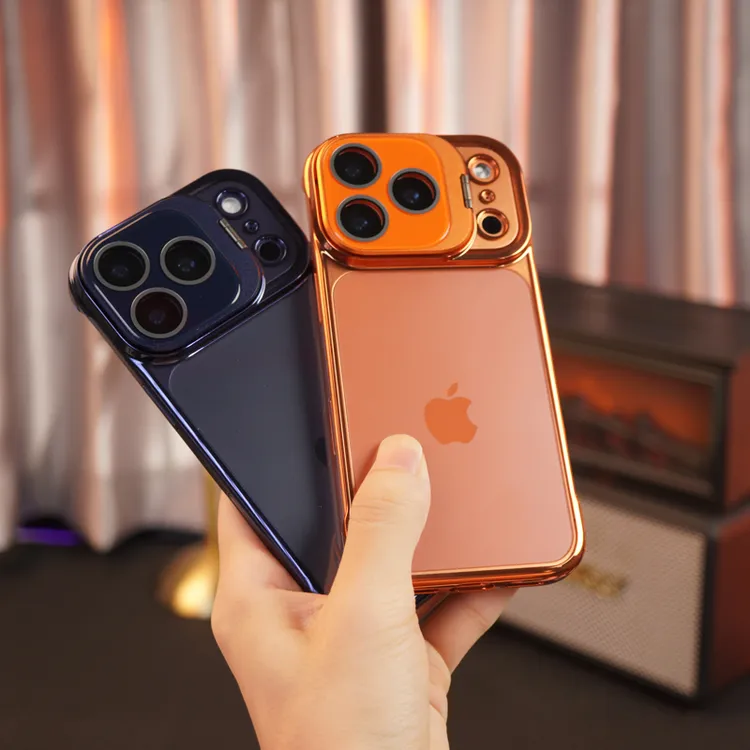 iPhone17promax手机壳透明新款适用苹果14/15/16超薄镜头支架保护