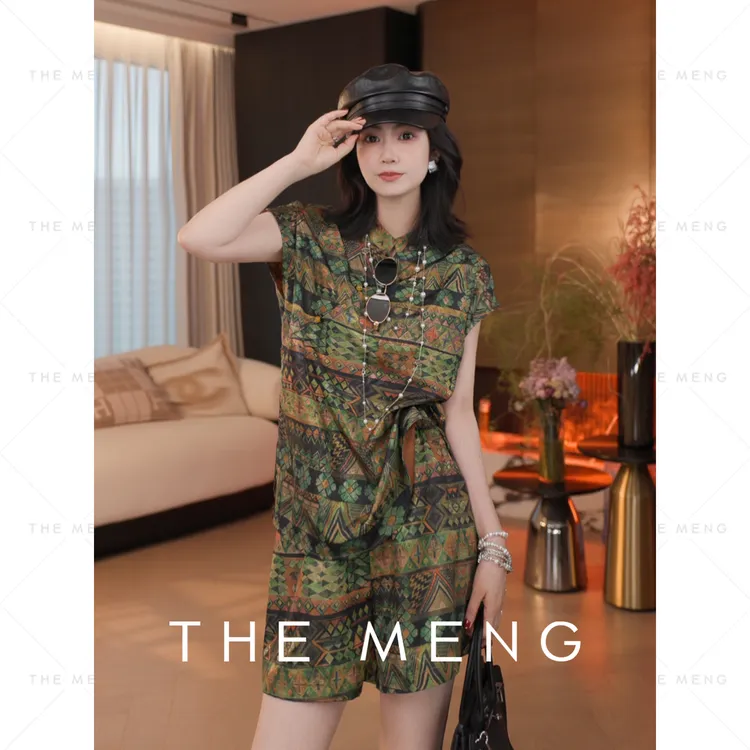 THE MENG【绿野仙踪】新中式植物印染时尚套装#M252I0511+E