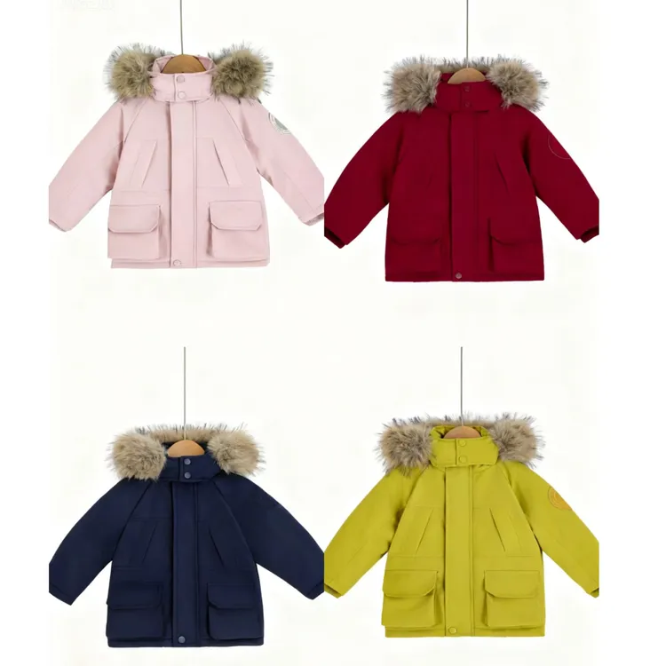 儿童外套童装女童派克服中长款男童宝宝洋气大童加绒加厚小童保暖