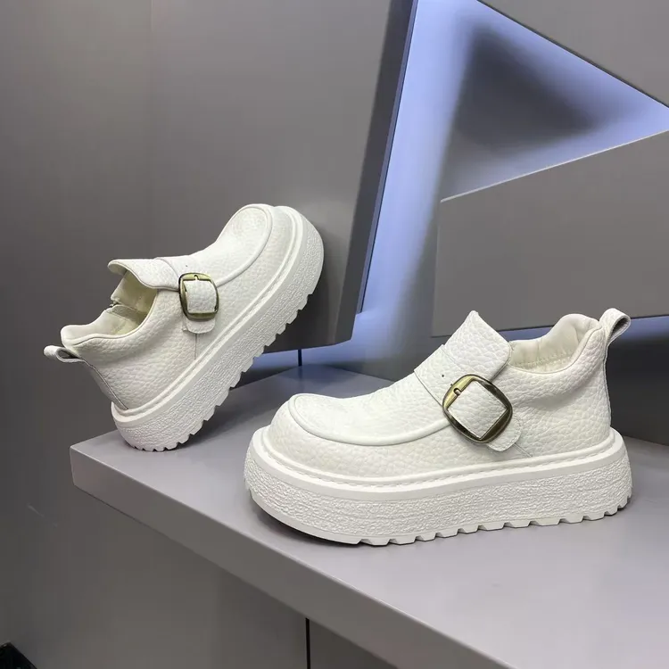 【皮鞋码】单棉同款皮面纯色厚底百搭经典男士时尚休闲潮鞋流行款jk