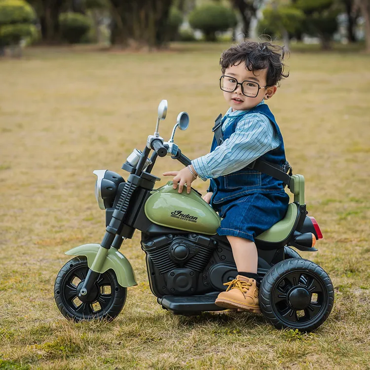 【双11特惠】三轮车复古男女宝宝电瓶车小孩可坐人遥控儿童玩具车