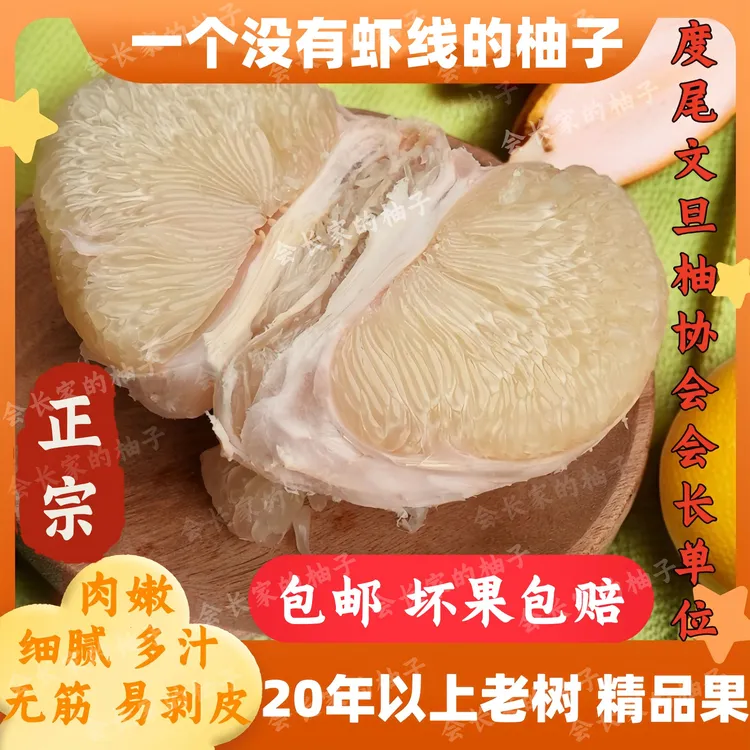 【会长家的柚子】福建度尾老树度尾文旦柚红心蜜柚酸甜口感现摘水果