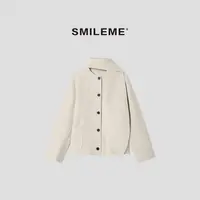 3-SMILEME【焦糖玛奇朵】气质小香风绵羊毛羊绒双面呢外套R5460012