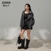 张大人【曼城旧事】大码女装微胖妹妹美式辣妹黑色细腰带