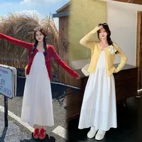 【wy】2025秋季大码女装针织开衫吊带连衣裙两件套3715/3713