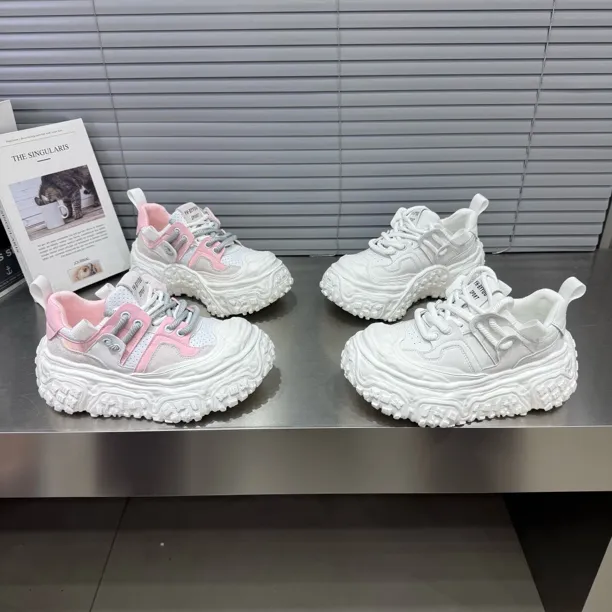 新款厚底溶解底时尚矮帮休闲鞋百搭舒适底厚5公分洋气舒适透气