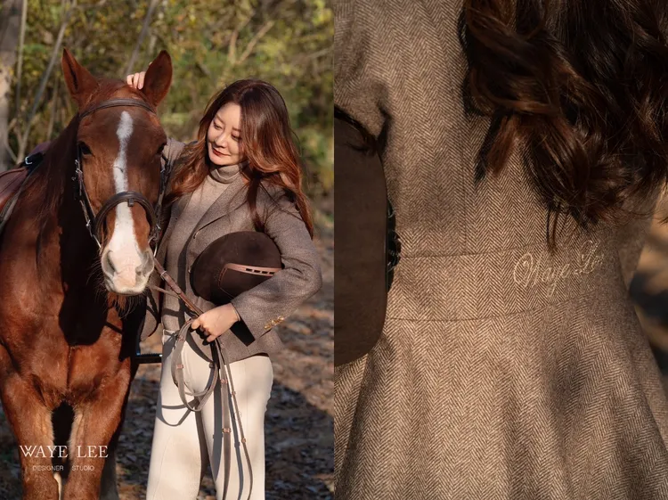 设计师定制高级感粗花呢西装猎装套装（可改款）