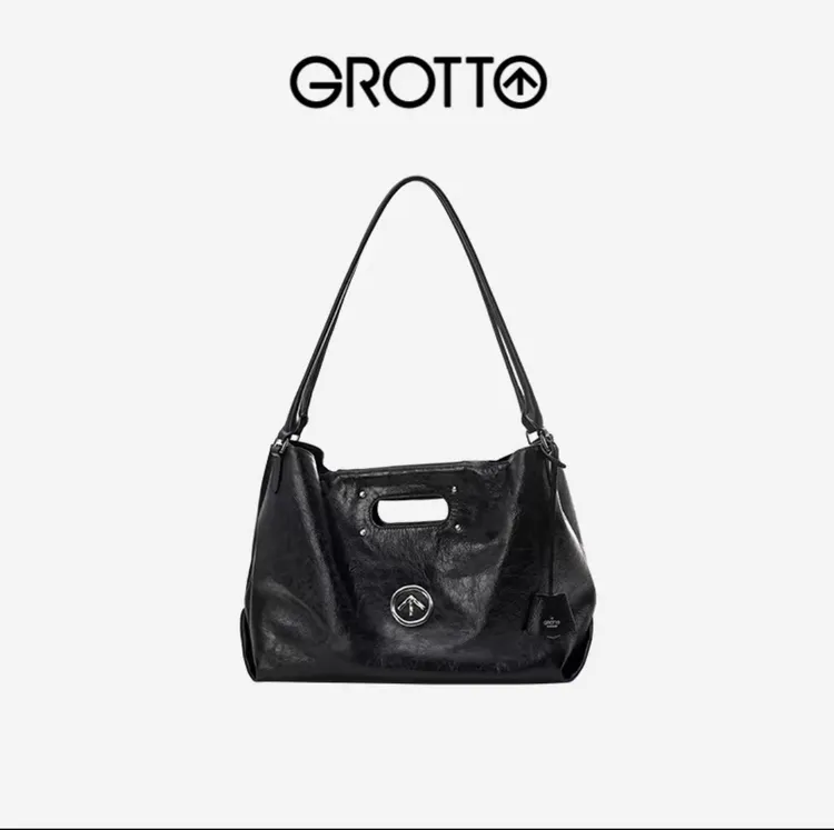 GROTTO个乐斜挎新款包托特包大容量时尚上班通勤牛皮手提单肩软包