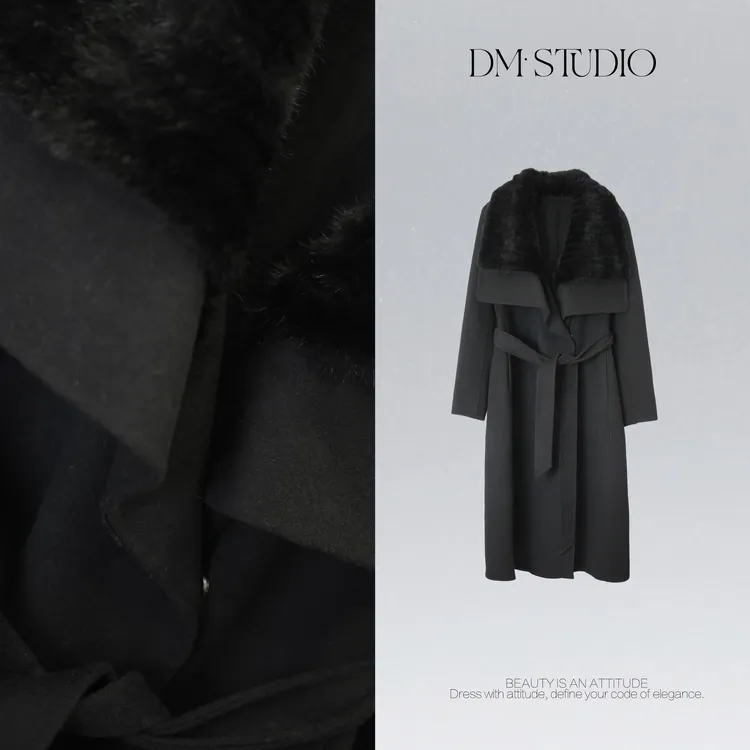 DEDM•STUDIO/冬季气质山羊绒+绵羊毛混纺外套大衣2511MNWT/25115