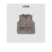 LIXIA【暖绒逸格】叠穿新灵感口袋设计卡驼色绵羊毛马甲-D9803