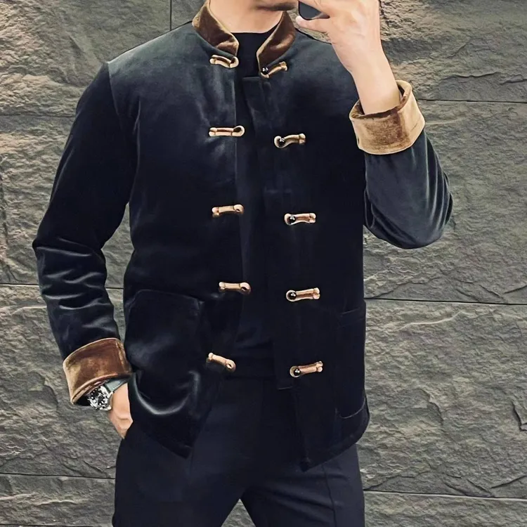 轻奢高品立领盘扣中式唐装加厚羽绒服中国风外套