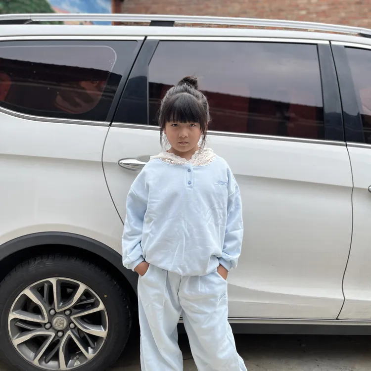女童套装春秋款2025新款洋气中大童时髦连帽套头套装小童套装网红