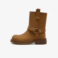 时装靴复古短靴子中筒秋冬短靴冬季休闲女靴女士