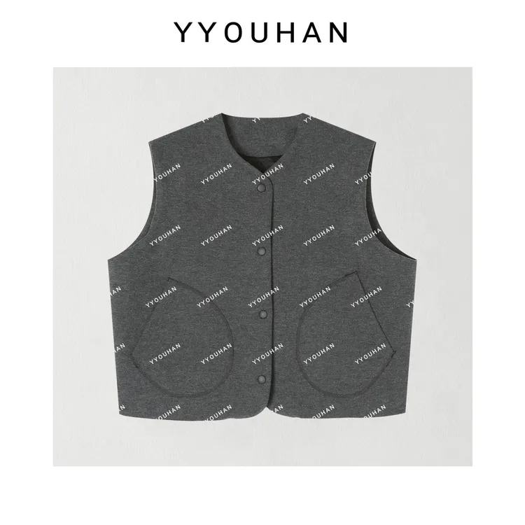 YYOUHAN 2025新款【风起】小众设计绒感法式慵懒风马甲 2509C5459