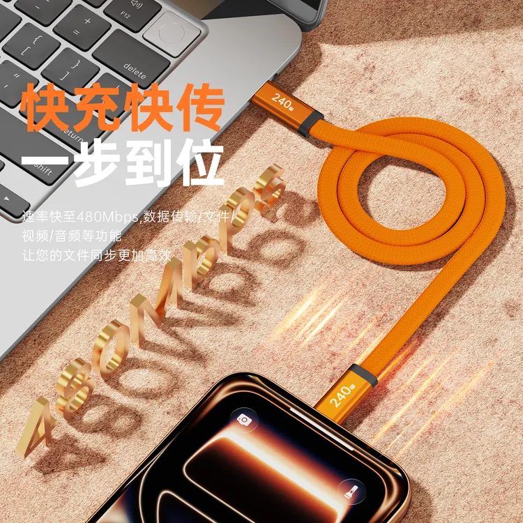 【25年新款】240W磁吸超级快充数据线充电适用苹果17收纳神器type-c