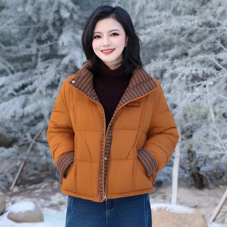 【正反两穿】枫竺阿楠anan90白鸭绒高级感菱格撞色双拼羽绒服外套