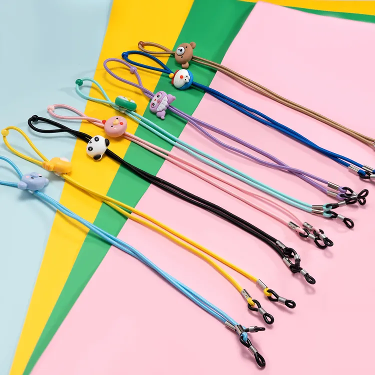 儿童库洛米眼镜绳卡通弹力眼镜防脱落神器弱视近视眼镜防滑防丢绳