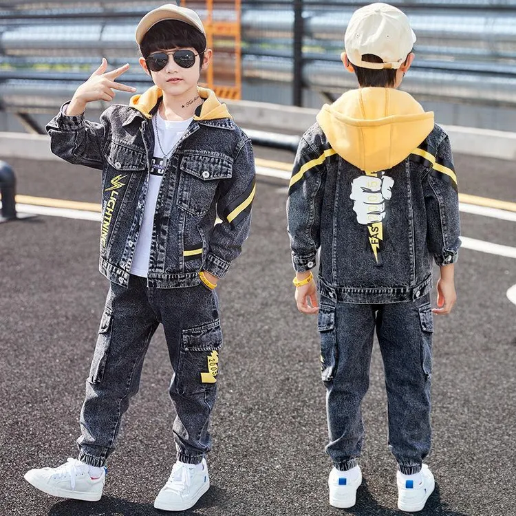 儿童套装男童春装2025新款8韩版9春秋季10帅气中大童男孩牛仔12岁