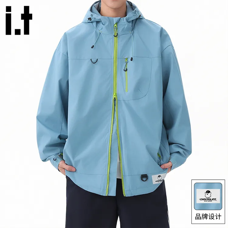 it:CHOCOOLATE 防风保暖登山夹克男士春秋季冲锋上衣休闲宽松外套