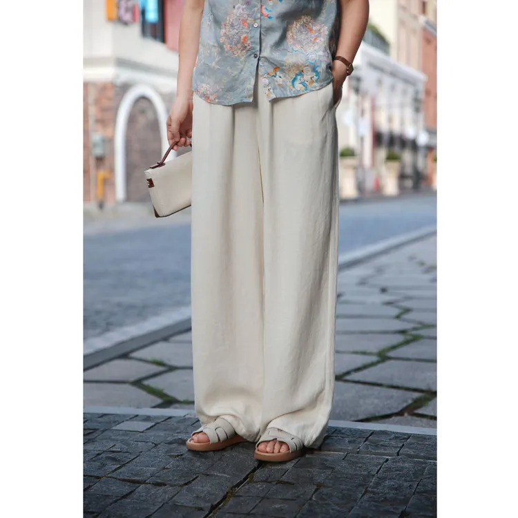 麻享【享系列·D ing级白麻·西装裤】汉亚麻交织肌理感西裤FSY50681