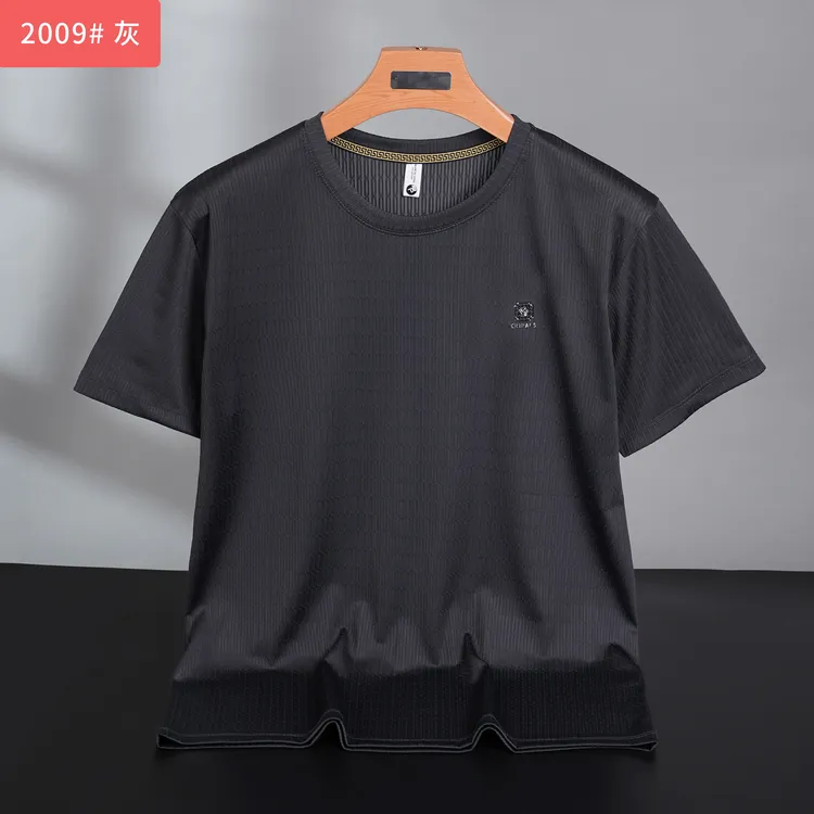 新款上市男士夏季薄款宽松凉感透气圆领速干短袖T恤2009款