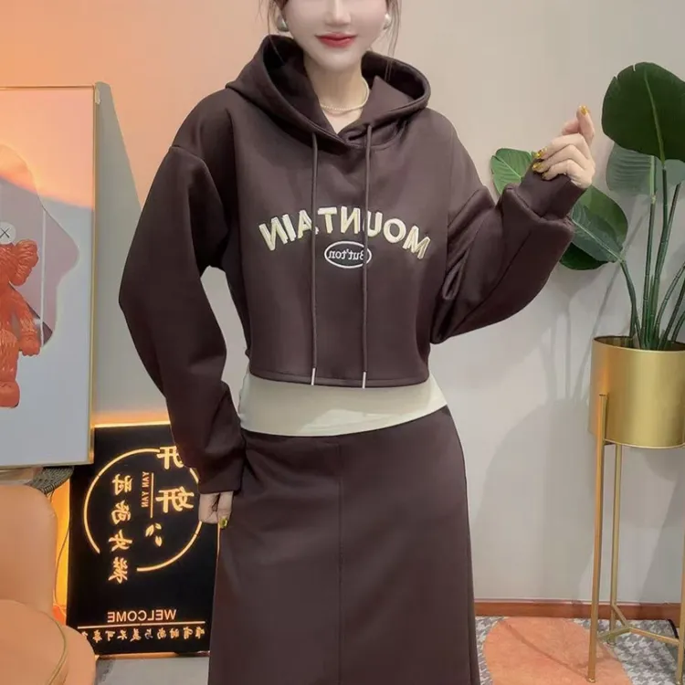 休闲连帽字母运动服套装女秋季