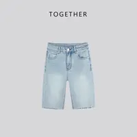  【Together】夏款微弹百搭显瘦四分牛仔短裤Q5092