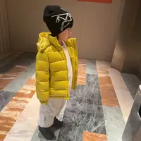 令佳潮牌新款儿童冬季白鸭绒保暖面包服连帽加厚时尚羽绒服3163
