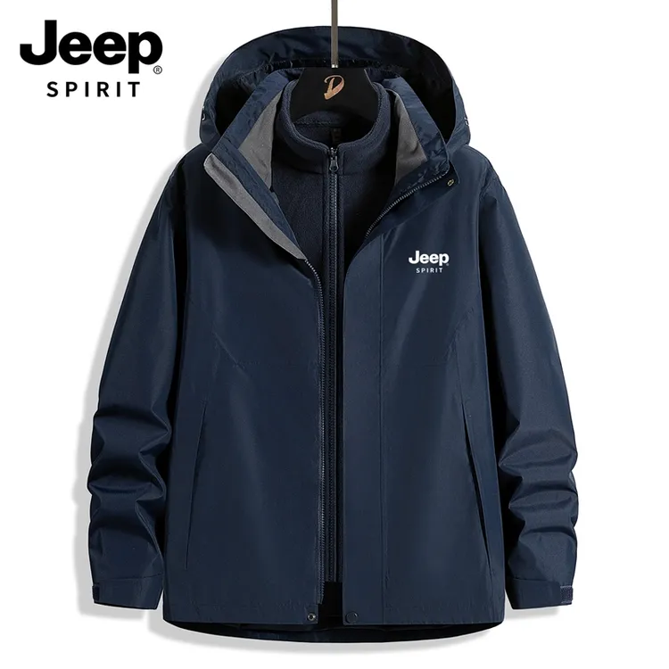 JEEP吉普冲锋衣2025爆款秋冬男士加厚运动休闲防风登山夹克外套