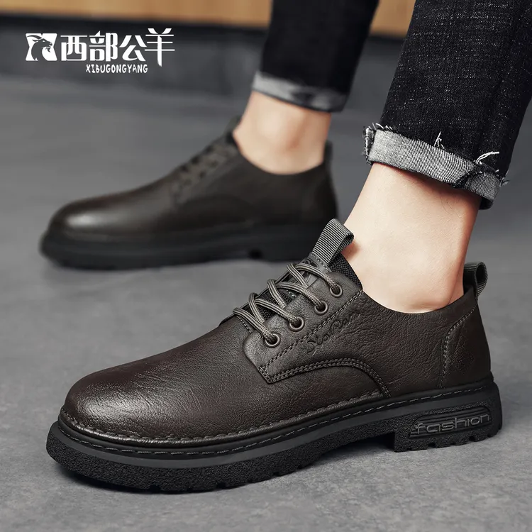 西部公羊【正品保障】工厂直发皮鞋男鞋手工软底透气商务休闲正装