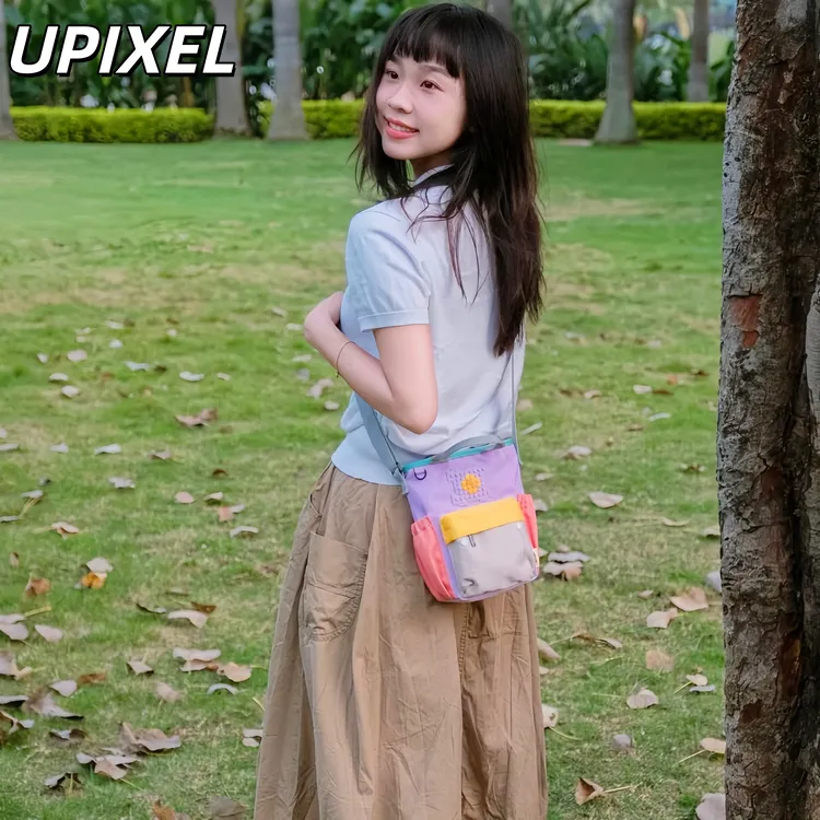 闺蜜包轻便出行斜挎包Upixel像素包手机袋水壶袋时尚撞色随身包