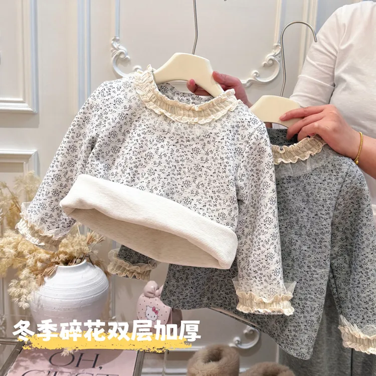新款女童加厚女宝宝秋冬衣服潮款打底衣长袖上衣儿童卫衣休闲童装