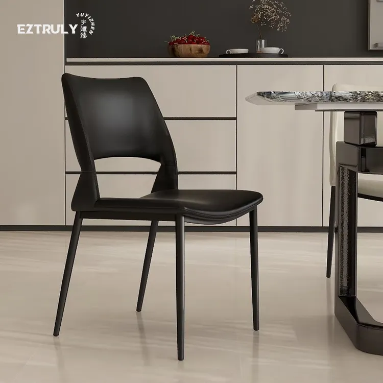 宇翊臻意式极简餐椅家用软包靠背椅小户型高级感餐椅酒店吃饭椅子