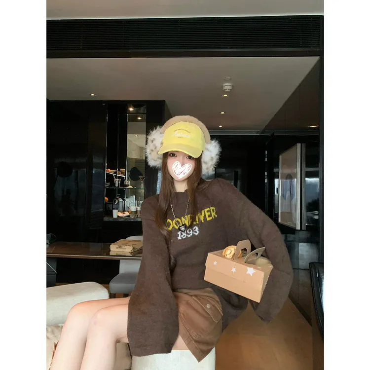 【调色艺术家】提花圆领长袖上衣#8691