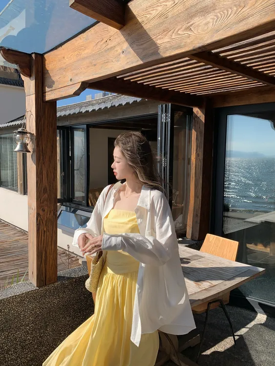 EIA一尧【有氧呼吸】气质松弛百搭杏色衬衫女日常简约慵懒休闲上衣