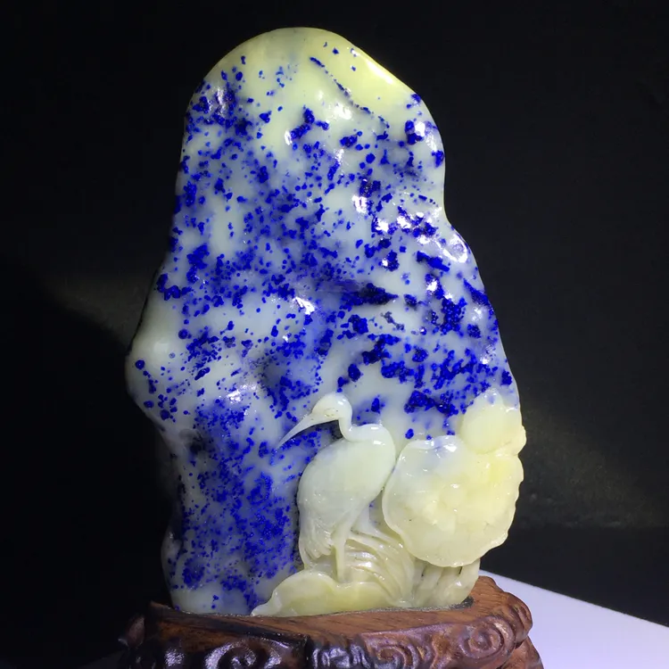 青田石雕蓝星摆件
