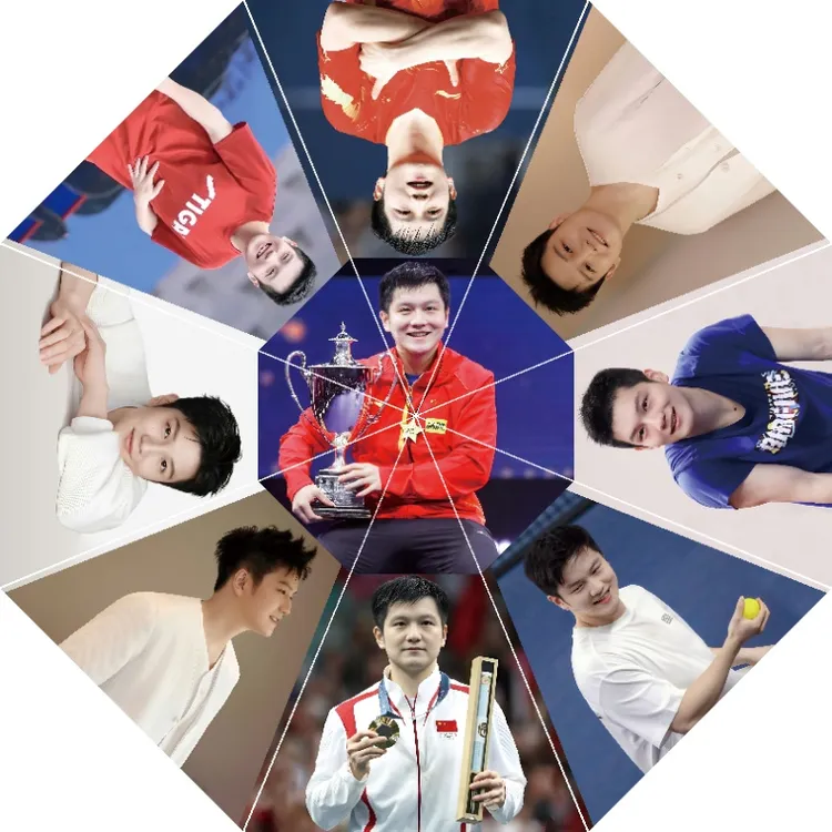 樊振东雨伞明星周边伞黑胶三折自动雨伞来图定制粉丝应援伞礼品伞