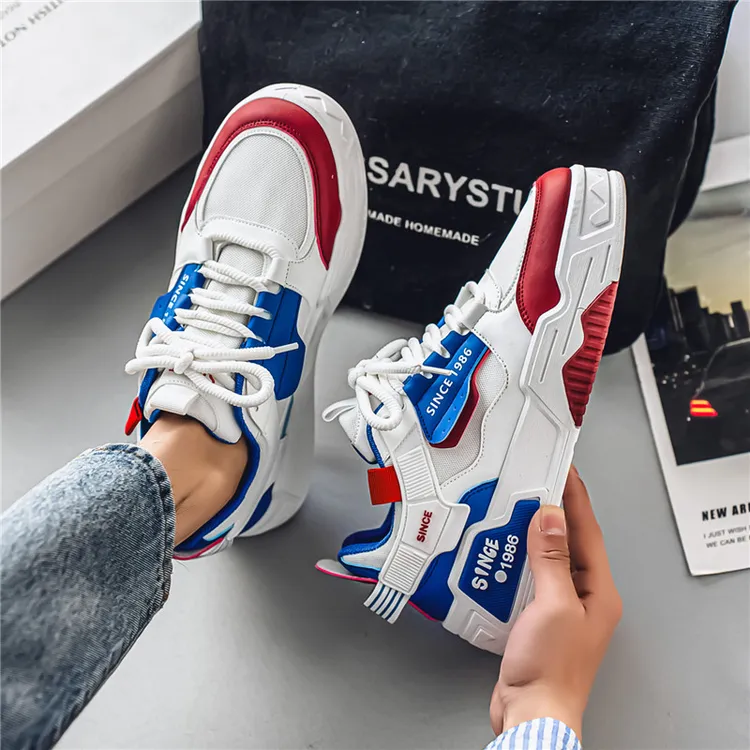 潮牌男鞋2025新款时尚百搭厚底增高鞋春秋季学生简约运动休闲板鞋