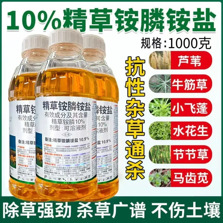 10.9％精草铵膦铵盐非耕地牛筋草小飞蓬抗性杂草荒地强效除草剂