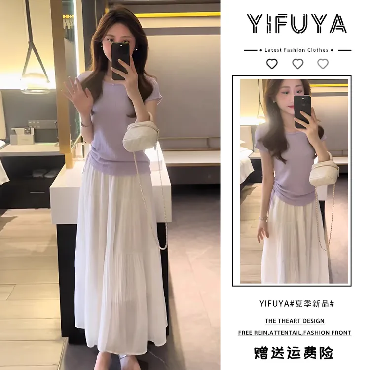 2025巨好看的套装大方得体穿搭一整套收腰显瘦上衣半身裙两件套女