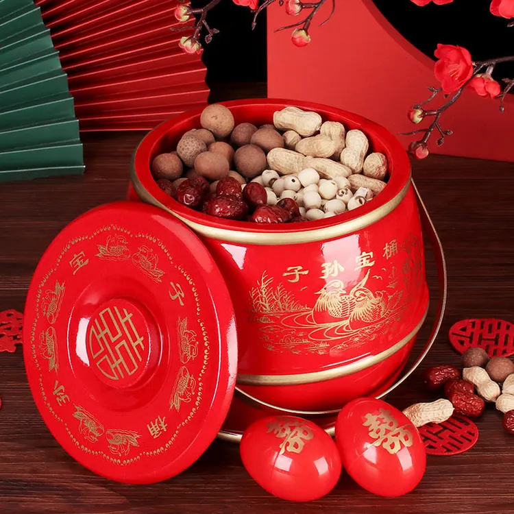 子孙桶结婚用的喜桶摆件新娘陪嫁出嫁小马桶痰盂婚礼婚庆用品大全