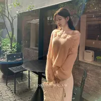 juanjuanyee【花蔓】立体花朵软糯订钻针织毛衣慵懒显瘦百搭上衣